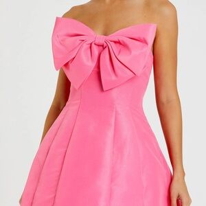 Mac Duggal Strapless Pink Dress with Bow
